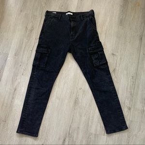 Black Slim Jean Cargo Pants PACSUN
